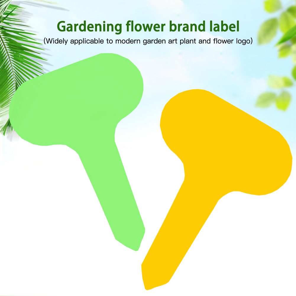 100pcs Gardening Plant Label Waterproof Plant Markers Plastic Insert Ground Card T-shaped Plant Lables Graines A Planter