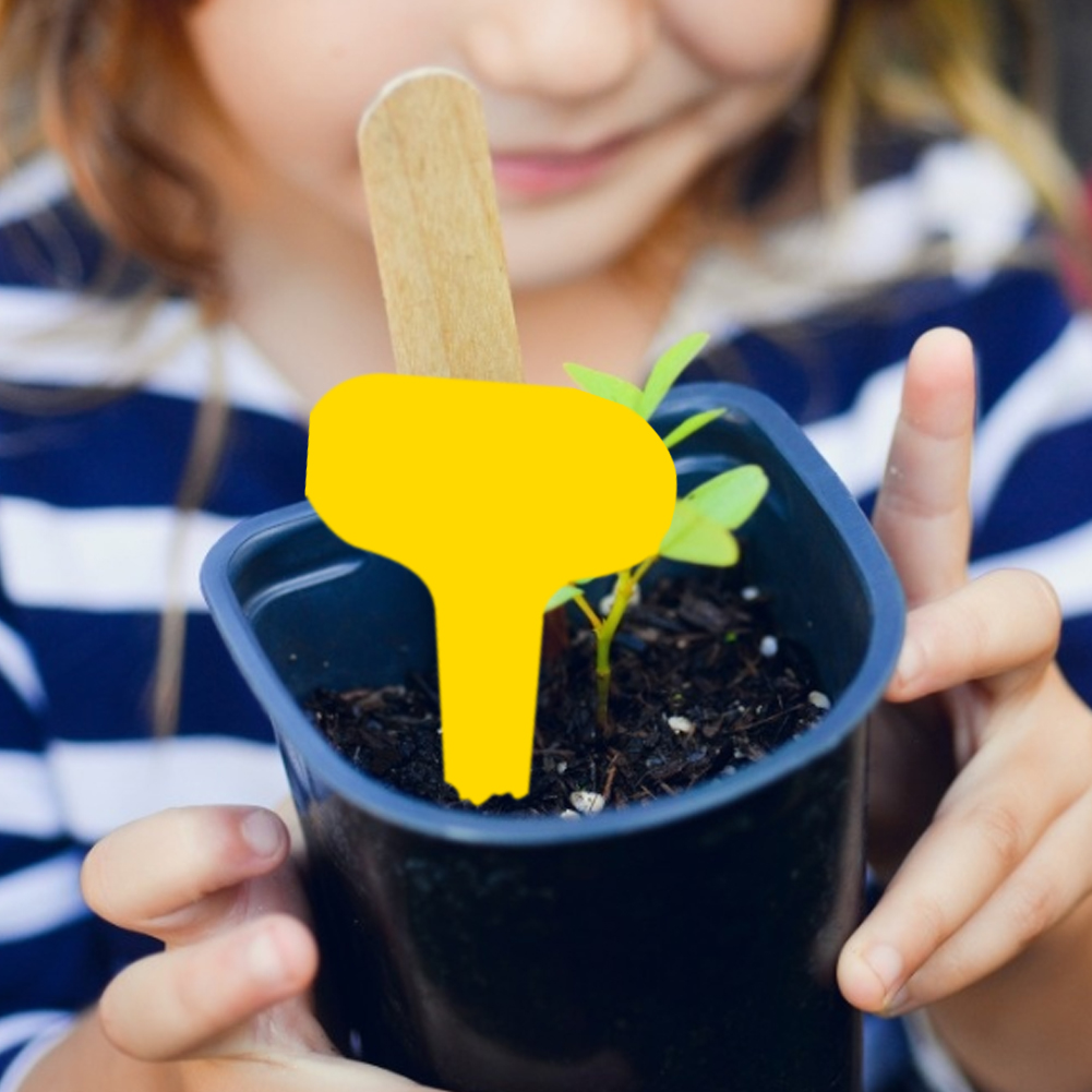 100pcs Gardening Plant Label Waterproof Plant Markers Plastic Insert Ground Card T-shaped Plant Lables Graines A Planter