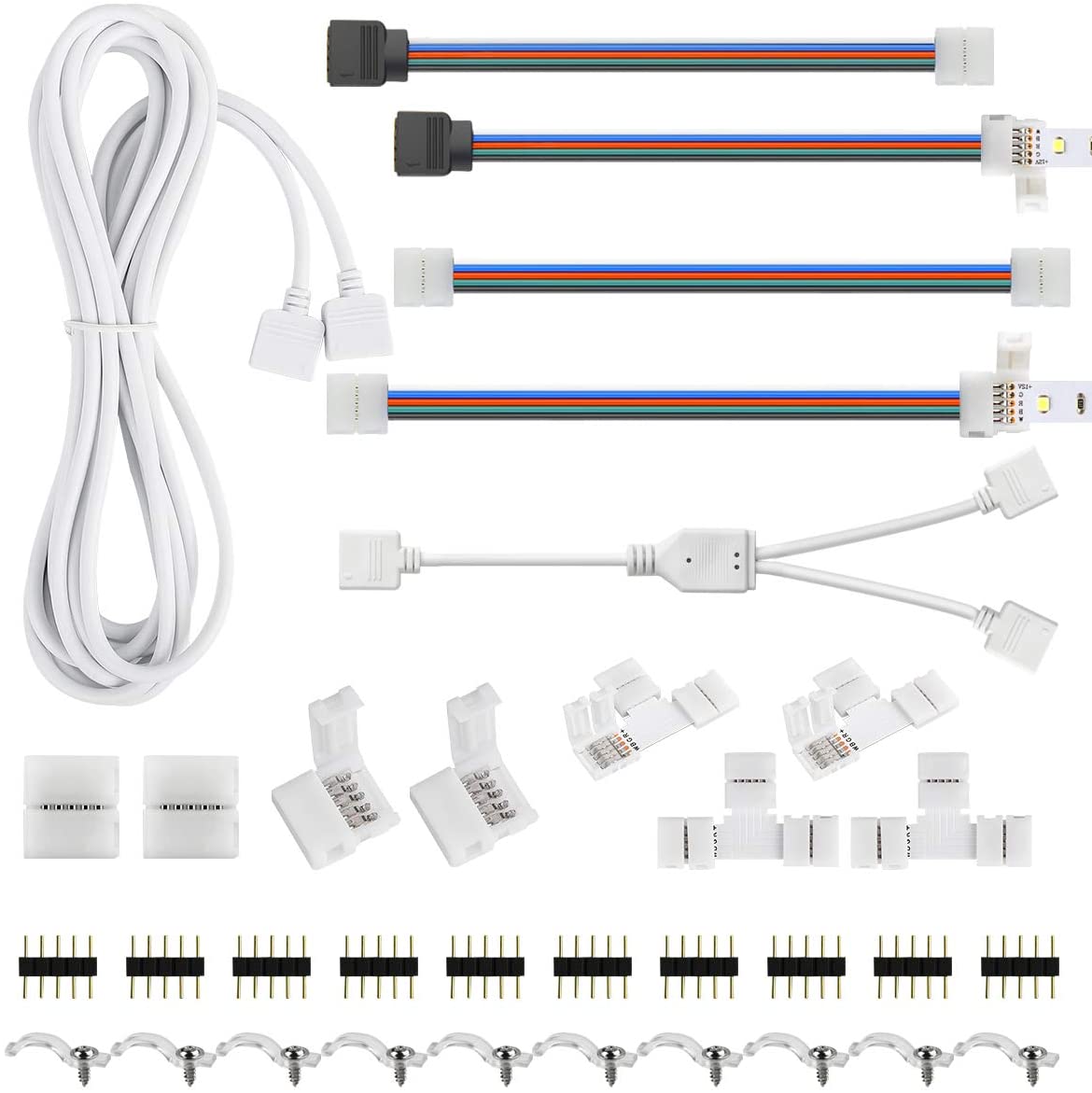Какой провод для светодиодной ленты 95 шт. 5050 4 pin RGB Светодиодная лента Разъем питания разделитель кабель 4 pin